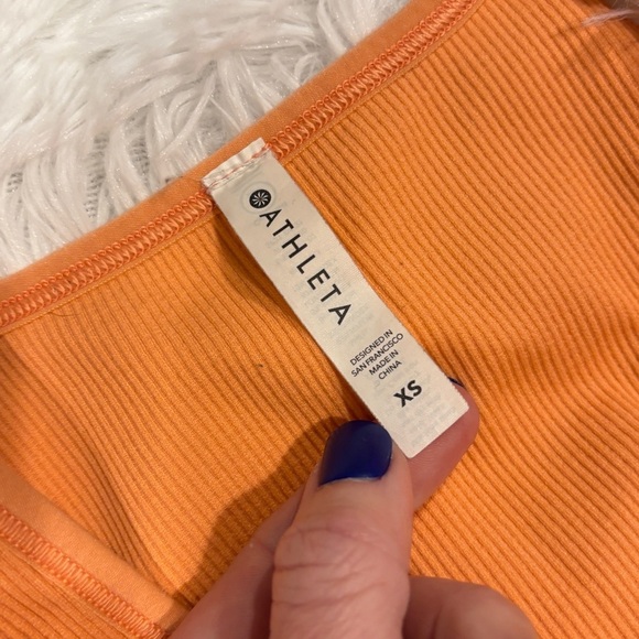 Athleta Aurora Crop Rib Tank Coral Woman’s Size XS - Picture 6 of 11